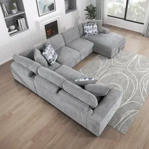 L SHAPE SECTIONAL COUCH WITH PILLOWS