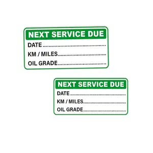 2-2Pack 70x35mm Next Service Due Car Sticker Oil Change Reminder