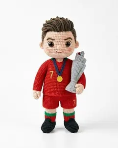 [CR7 FAN] Handmade Amigurumi Soccer Player Doll – CR7-Inspired Crochet Plush | Personalized Football Gift for Fans
