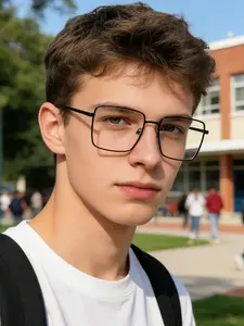 High-Quality Men's Vintage Metal Casual Rectangular Glasses, Classic Rectangle Frame, Lightweight Durable, Perfect for Campus Office Daily Wear, Vintage Appeal
