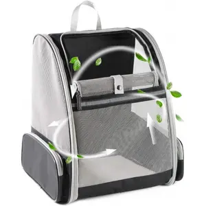 Texsens Innovative Traveler Bubble Backpack Pet Carriers Animal Carrier for Cats and Dogs (Black)