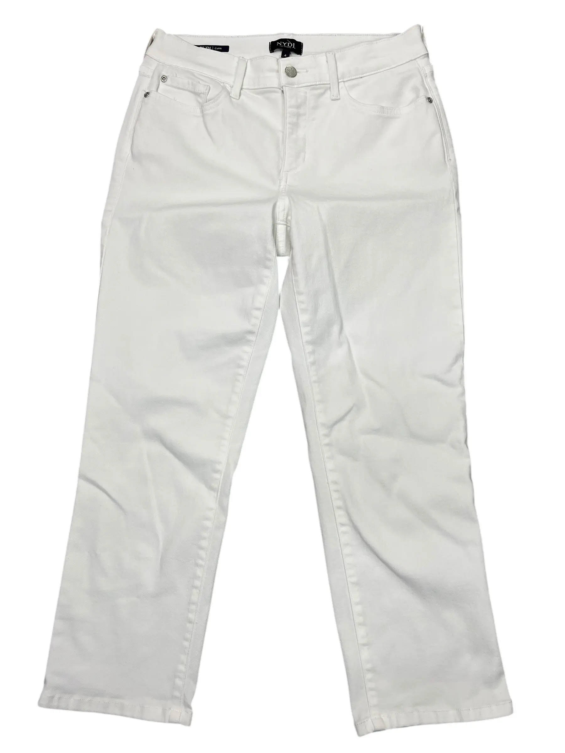 Jeans Cropped By Not Your Daughters Jeans In White Denim, Size:6