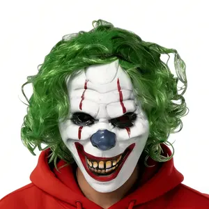 1pc Pennywise Full Latex Clown Mask, Scary Horror Dress Up Prop for Halloween Party