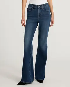 Express High Waisted Dark Wash Hyper Sculpt '70s Flare Jeans