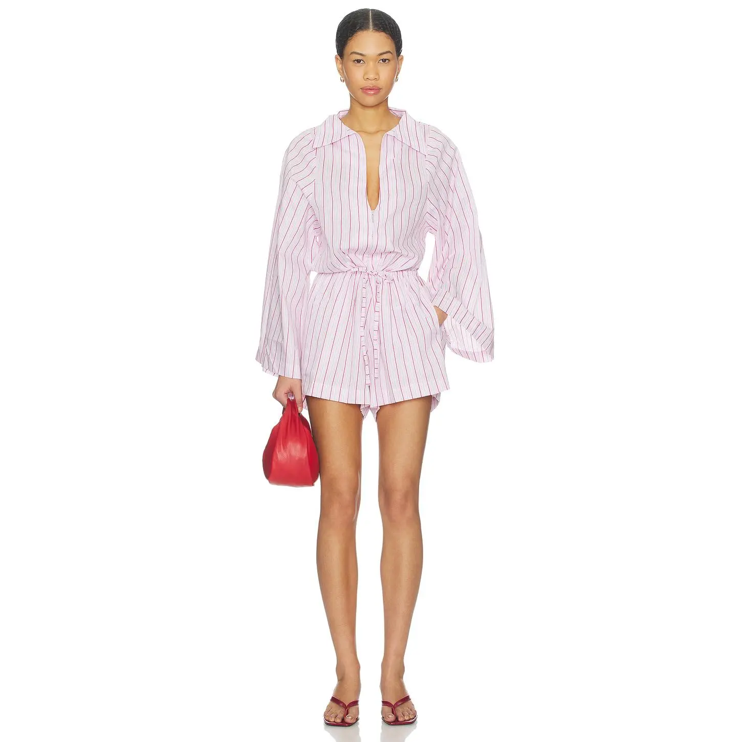 FAITHFULL THE BRAND Aksel Playsuit in Fiori Stripe Palazzo