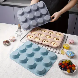 Silicone Muffin Baking Mold, 3 Counts/set 12-cup Mini Muffin Baking Mold, Baking Tool for Home Kitchen, Kitchen Accessories, Bakeware, Silicone Baking Molds