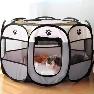 Large Dog Cage Portable Pet Tent Foldable Puppy Playpen Cat Fence Outdoor Kennel for Travel Indoor Use Easy Operation Quick Setup