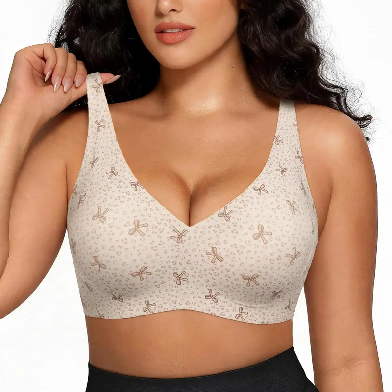 Ecomilky Women's Wireless Full Coverage Padded T-Shirt Bra - Casual Wireless Bras, Padded Plunge, Comfortable Everyday Bralette, Underwear for Women, Hand Wash Ideal for Summer Wear, Sohochic