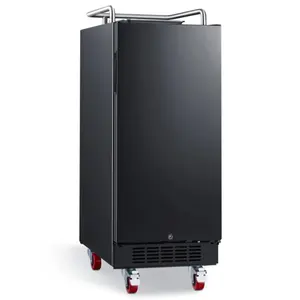 EdgeStar BR1500BL 15 in. Wide Kegerator Conversion Refrigerator with Forced Air Refrigeration, Black