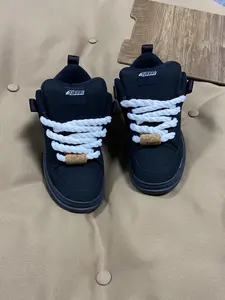 Men's Canvas Shoes, Fashionable Warrior Sneakers, Couples' Casual Flatforms, Anti-Slip Durable, Size 50, Round Toe, All Seasons