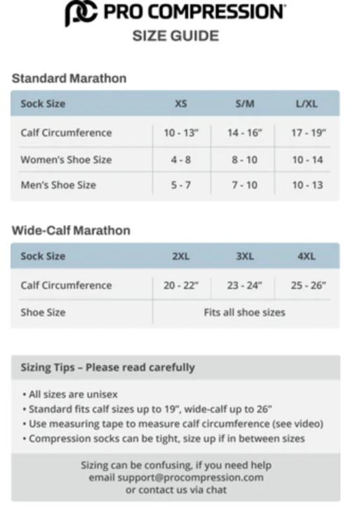 Marathon Florida Skies Knee High Compression Socks for Running, Training, Work and Recovery - Wide Calf Sizes, Graduated Compression 20-30 mmHg, Moisture Wicking, Made in USA