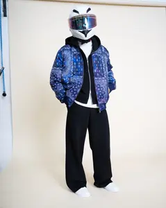 EPTM Tie Dye Bandana Bomber Jacket - Navy