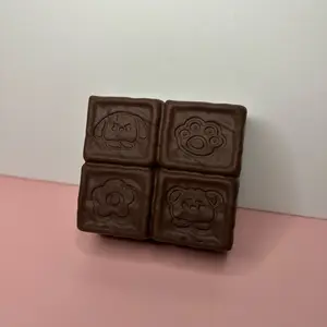 Cute Character Chocolate Brick Squishy Slow Rising Stress Relief Sensory Toy with Embossed Characters & Premium Foam adult fidget Play Food Squishies