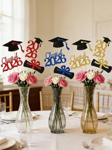Graduation Decorations Centerpieces for Table 2026, 16-Pieces Double-sided Class of 2026 Cake Topper picks for Graduation Party Decoration Party Favors