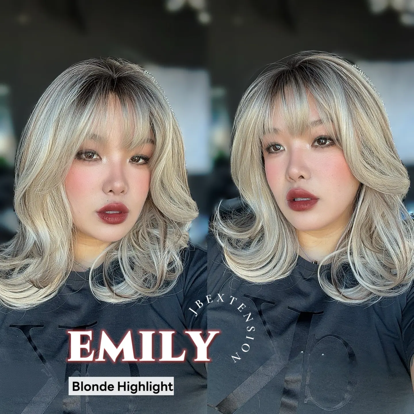 JBEXTENSION 18 Inches Scalpiana Curly Brown Highlight 3.5X4 Hard Silky Top Natural Scalp Effect Wig with Bangs EMILY