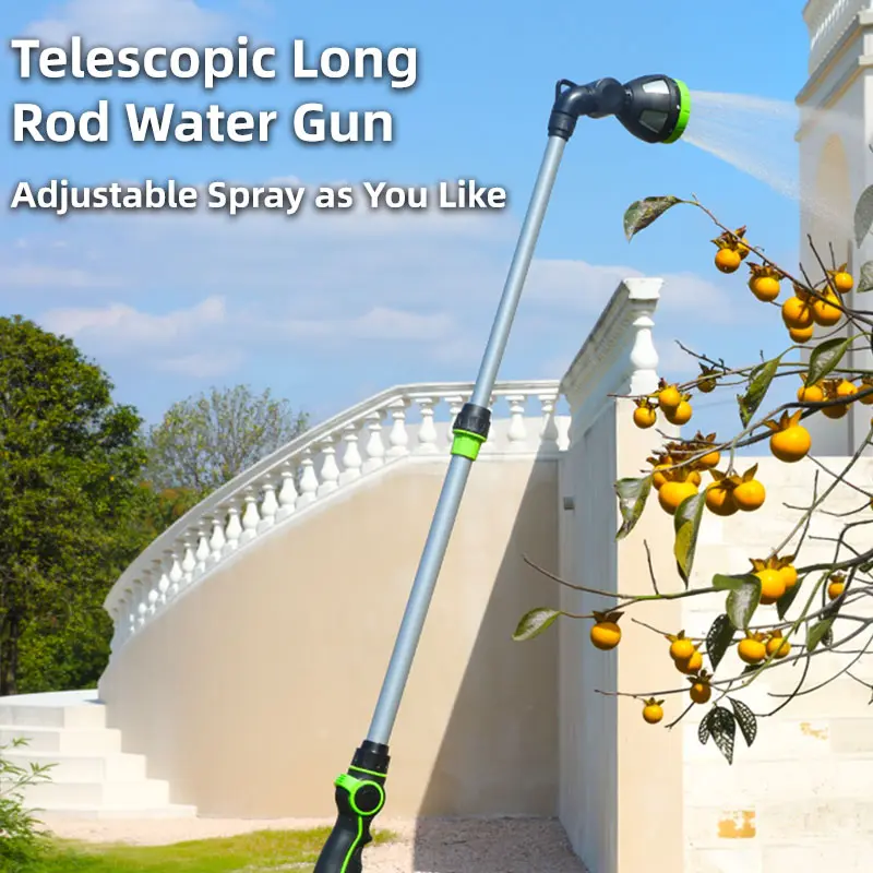 YESTAR Telescopic Watering Wand, Garden Hose Extension Sprayer, Extendable Garden Hose Wand Extends from 21 to 28 Inches, Heavy Duty Metal Hose Nozzle with Adjustable Spray & 180° Pivoting Head