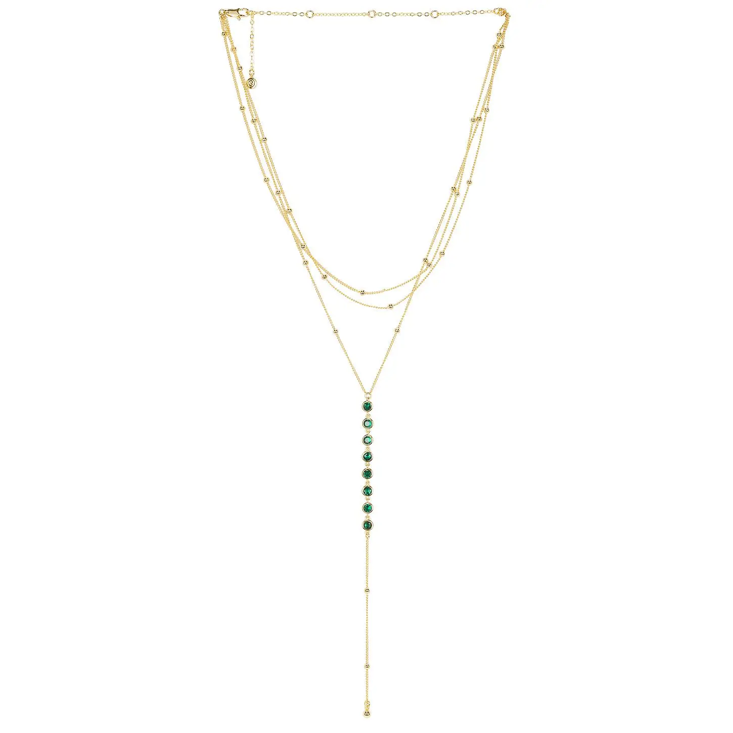 Ettika Lariat Necklace in Green & Gold