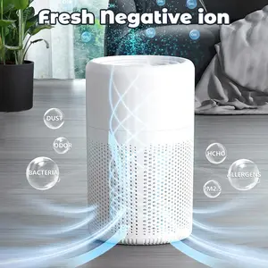 20dB Quiet Air Cleaner, Built-in activated carbon layer purification + HEPA sponge purification, USB - Cable Living Room against Pet, Pollen, Smoke Odor Pollutants