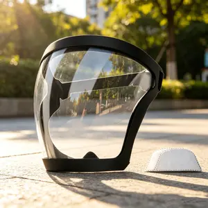 Anti-Fog Wide-View Full Face Protection Visor - Dustproof, Ventilated, Comfortable, Adjustable Headband Shield Type Visor for Home Improvement, Utility Workwear, Protective Eyewear Needs, Face Protection Visors, Ventilated Visors