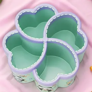 New Thick Rotating Desktop Storage Box with 360° Rotation, 4 Large Capacity Spaces, Office Supplies, Makeup Brushes, School Essentials, Marker Pen Holder