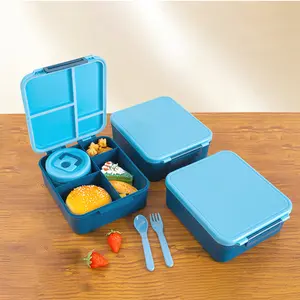 Bento Lunch Box for Kids with 8.5oz Soup Thermo, Kids Leakproof Lunch Food Containers with 4 Compartment,  for Girl Teens School Travel Picnic