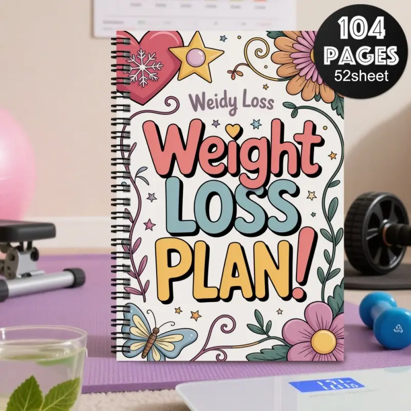 Weight loss plan and health diary notebook Progress Track - 1 set, suitable for both men and women, Fitness guidance plan, daily exercise plan, Workout for weight loss and fitness enthusiasts