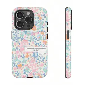 Colorful Small Floral Scripture Two-In-One Texture Phone Case Suitable For Compatible With iPhone 17,16, 15, 14, 13, 12, 11, X,  Plus/Air/Pro Max/Pro,Samsung S25,S24,S23,S22,Ultra Plus FE