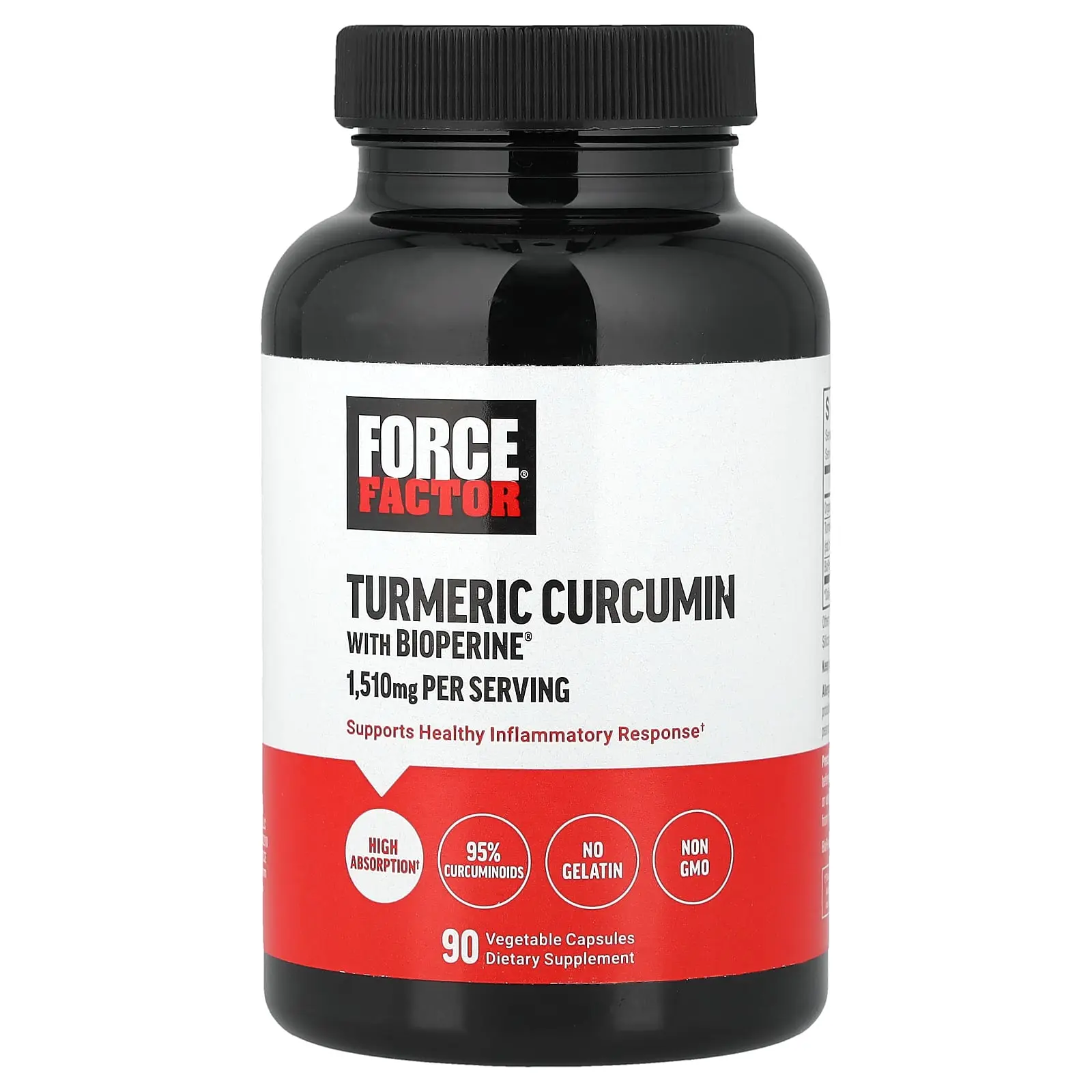 Force Factor Turmeric Curcumin with BioPerine®, 90 Vegetable Capsules