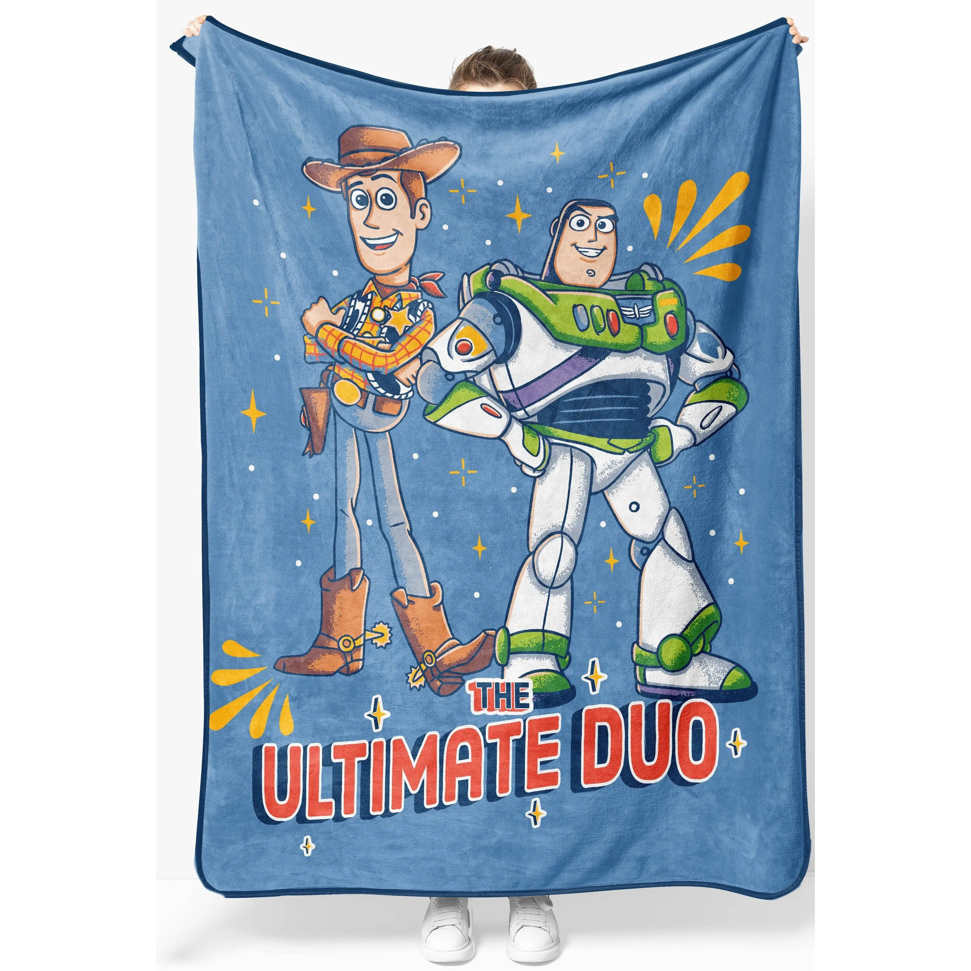 Jay Franco Disney Toy Story Woody and Buzz Rescue Plush Throw Blanket