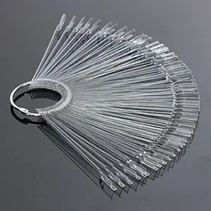 Nail Swatch Stick Fan Shape Nail Art Polish Display Tip Set (50 Pieces) Durable Storage
