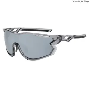 XUH Shield-Style Polarized Cycling Sunglasses - UV400 Protection, Windproof, Lightweight, UV-Resistant, Silver, Auto-Tint, Photocromic, Aviation-Themed Men's Eyewear for Outdoor Activities, Silver Men's Sunglasses, Auto-Tint Men's Sunglasses