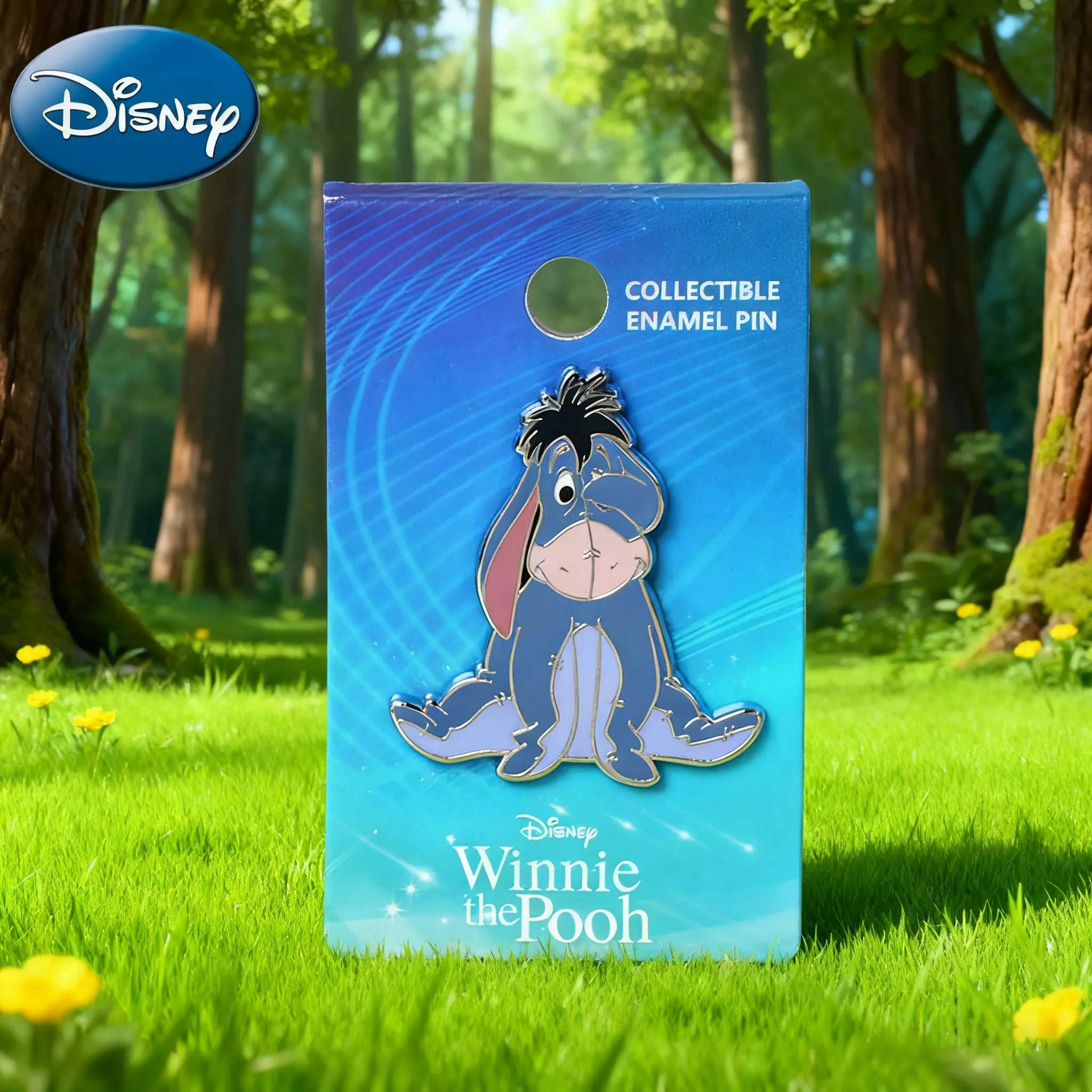 1PC Disney Officially Licensed Winnie the Pooh Eeyore Cute Cartoon Enamel Pin Brooch, Enamel Lapel Pins, Decorative, Lightweight Accessory for Clothes Bags Scarves Collectible Gift for Collectors, Friends and Family Thanksgiving New Year Birthday Party