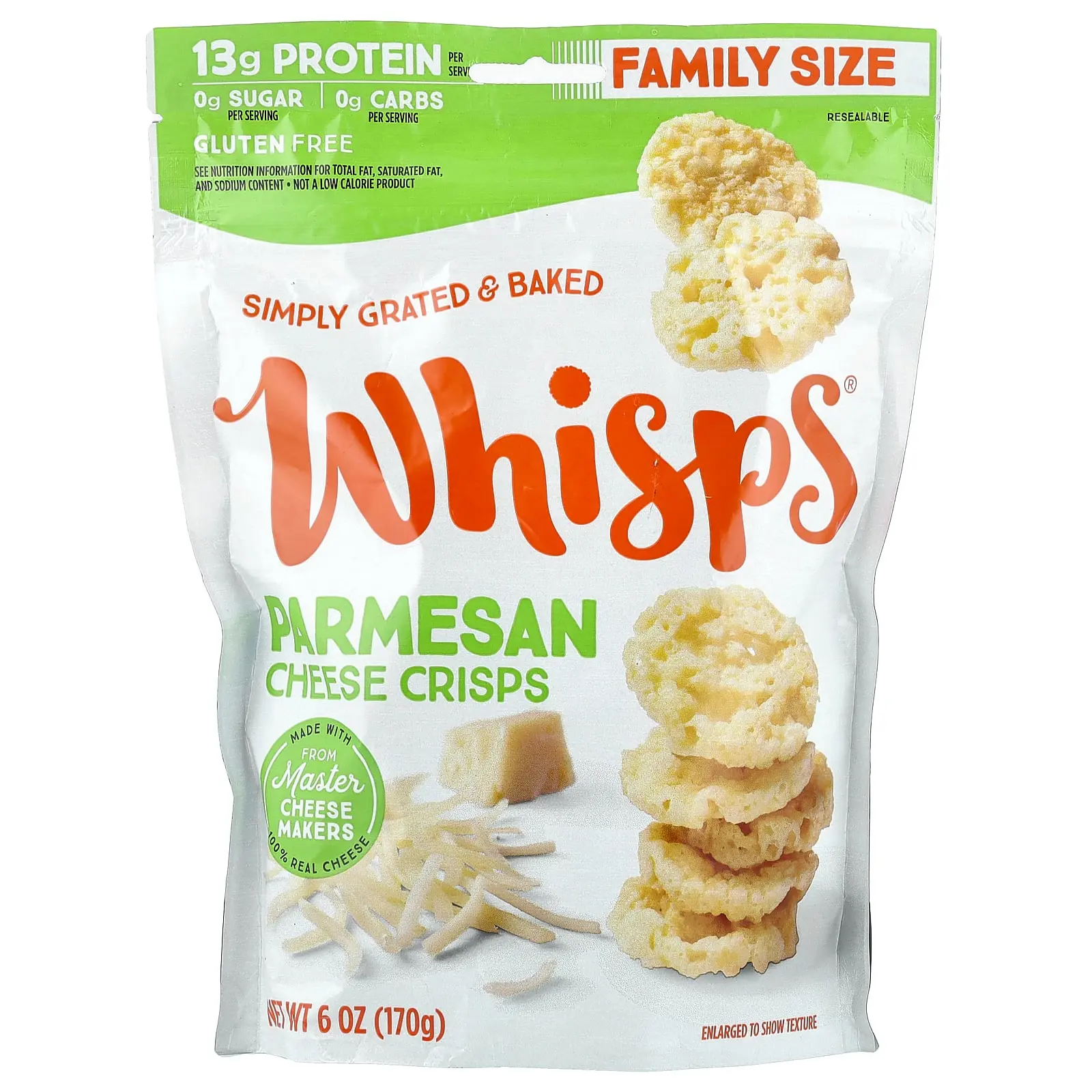 Whisps Cheese Crisps, Parmesan, 6 oz ( 170 g) Whisps Cheese Crisps, Parmesan, 6 oz ( 170 g)
