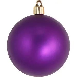 4" (100mm) Commercial Shatterproof Ball Ornament - Diva Velvet Purple - 4 Pack