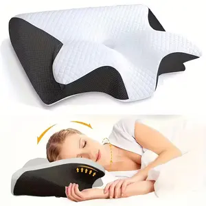 Neck Pillow for Side Back Belly Pillows, Streamlined Design, Ergonomic Memory Foam, Soft Durable Support, with Texture, Shoulder Relaxation, Firm Structure