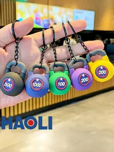 Mini Kettlebell Keychain Gym Fitness Workout Pendant 3D Silicone Funny Weight Key Ring Backpack Bag Charm Gift for Men Women Gym Lovers Fitness Fans