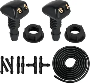 2 count Front Windshield Washer Nozzles, Windshield Washer Nozzle Kit, Fluid Hose and Windshield Washer Nozzles Wiper Spray Replacement for