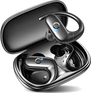 Earbuds  Headphones ,Over Ear Buds with Deep Bass Sound,60Hrs Playtime Earphones Redesigned Comfort Fit with Earhooks for Running,Meeting,Workout-Black