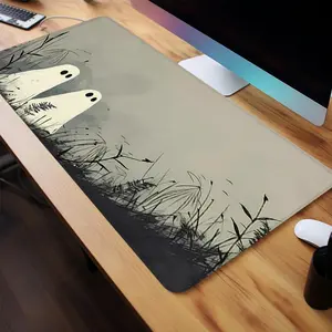 Cute Ghost Design Extended Mouse Pad, 1 Count Rectangle Large Gaming Mouse Pad, Non-slip Personalized Mouse Pad for Home Office Desk, Gaming Desk Accessory, Desk Accessories