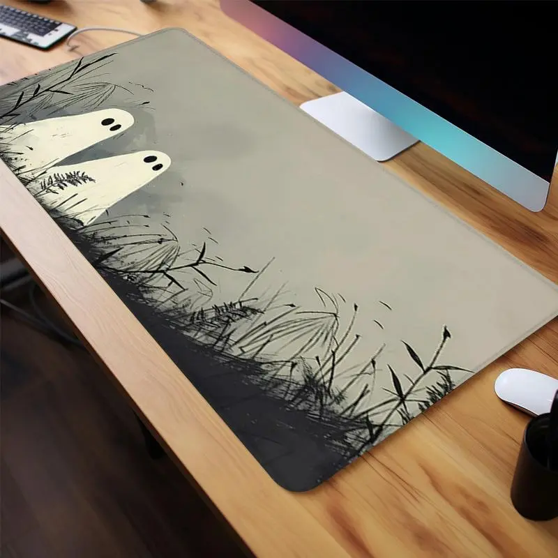 Cute Ghost Design Extended Mouse Pad, 1 Count Rectangle Large Gaming Mouse Pad, Non-slip Personalized Mouse Pad for Home Office Desk, Gaming Desk Accessory, Desk Accessories