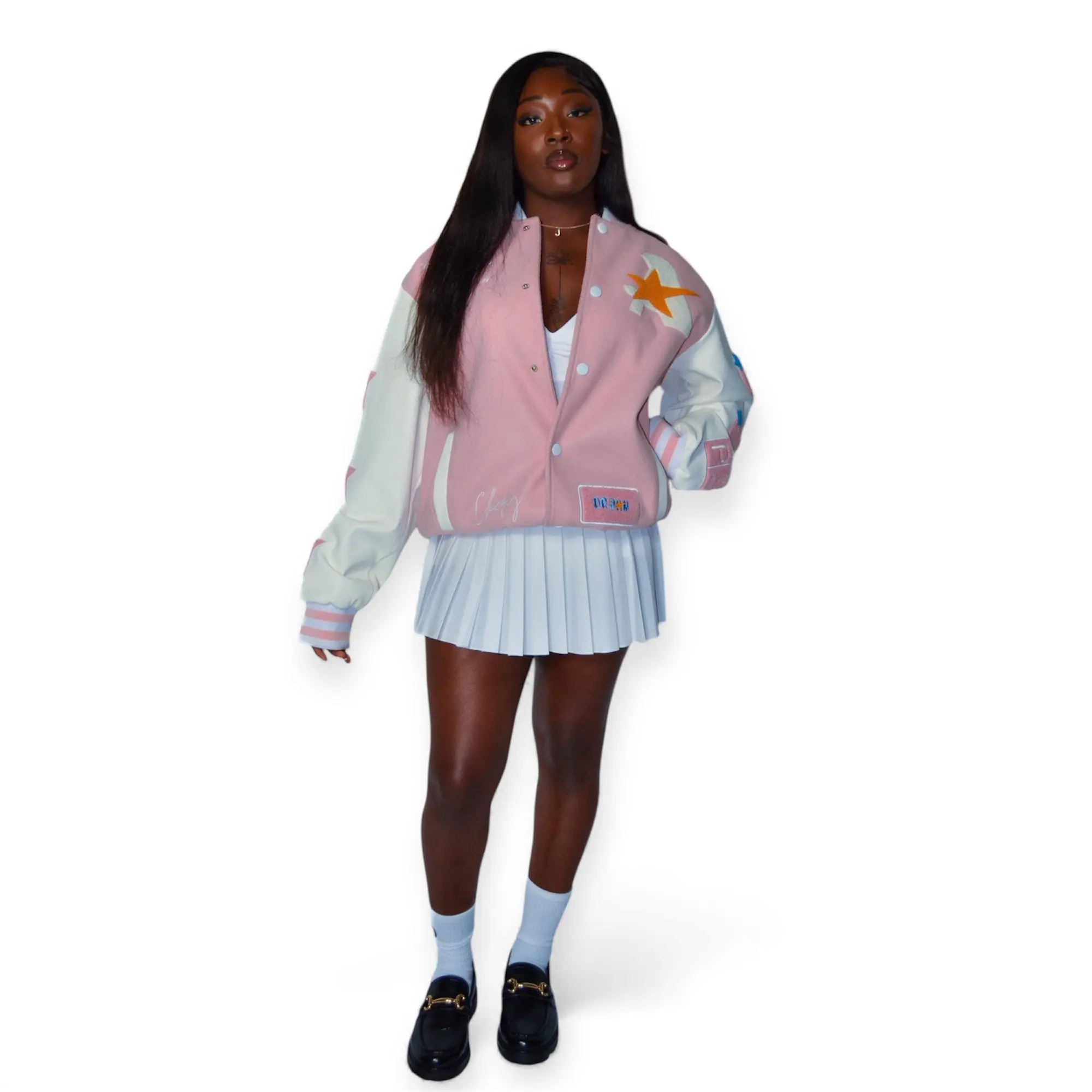 Pink DR3AM Varsity Jacket