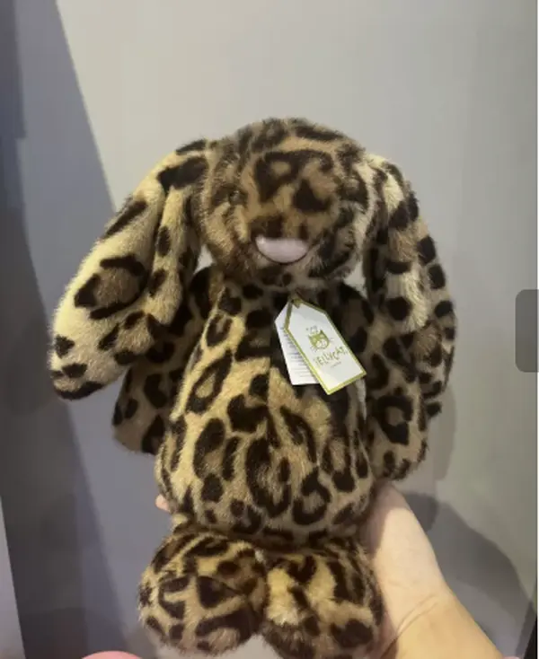 Jellycat Cobblehop Leopard Bunny Plush with Dust Bag, Soft Spotted Stuffed Animal Gift for Her and Collectors, Ready to ship from US
