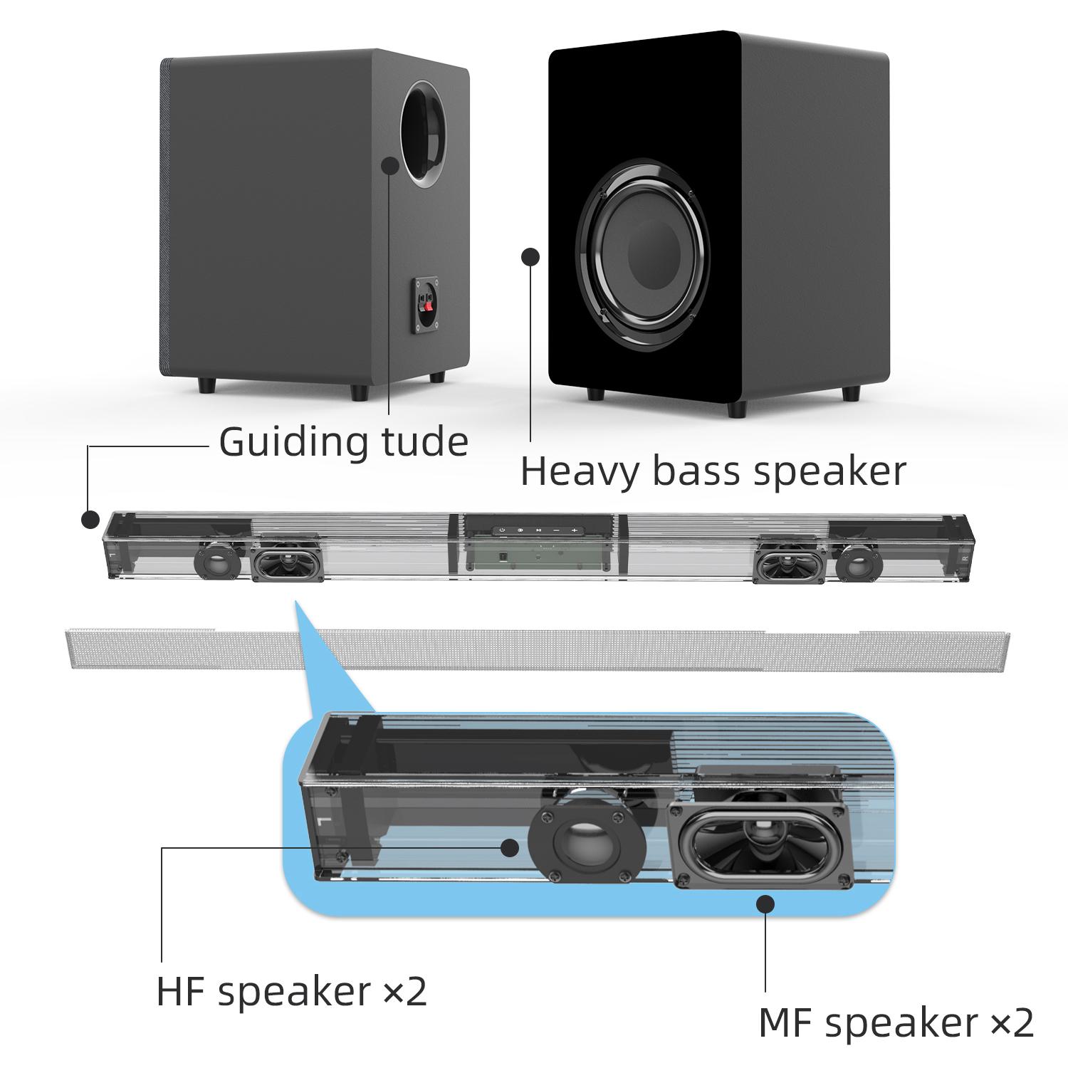2.1 Channel 100-Watt Optical Bluetooth Sound Bar with Subwoofer