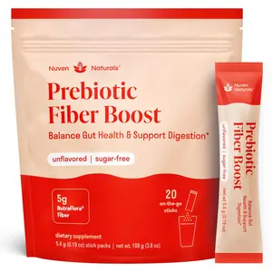 Prebiotic Fiber Powder - Unflavored & Sugar Free | 20 Sticks / Servings | Fiber Supplement to Support Digestive Regularity, Gut Health, Bloating & Immune Support - Soluble Prebiotic Powder Daily