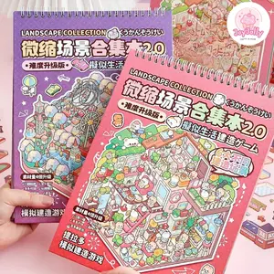 JoyJolly Telado Miniature Scene Collection Book 2.0 - 3D Stacking Plastic Stickers for DIY Crafts Scrapbooking & Playful Home Decor Reusable Mixed Colors Bigger Size