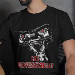 [< Short Circuit >:NO DISASSEMBLE! ]New Arrival Men's 100% Cotton Black Printed Short Sleeve T-Shirt, 2025 Fashion, Athletic Edge, Contemporary Trend, Comfort Guaranteed, S-5XL