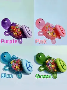 16pcs Glow-in-the-Dark Miniature Landscape Kit: 1pc Glowing Turtle Storage Box+15pcs Random Mini Turtle Figurines, Turtle Statue Ornaments, Decorative, Suitable For Aquarium/Desk/Garden, Holiday Party & Home Decoration