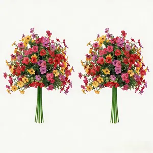 Artificial flowers for outdoors: artificial lavender bushes, outdoor UV-resistant and waterproof artificial flowers, decorative flowers, garden porch and courtyard decorations, Mother's Day gifts.