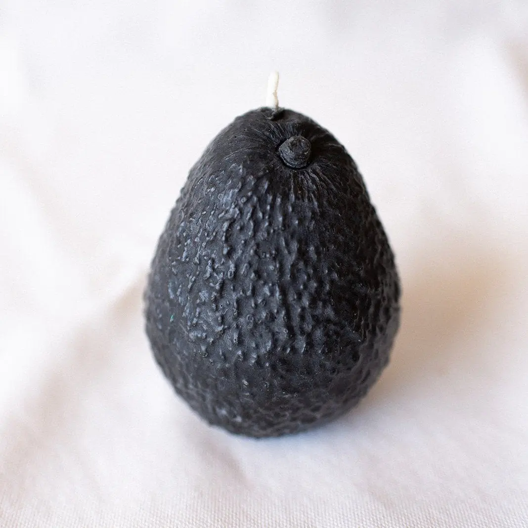 BEESWAX AVOCADO CANDLE - Hand-Poured 100% Pure Beeswax Natural Dye Cotton Wick 12-Hour Burn Time Eco-Friendly Candle