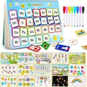 Montessori Preschool Learning Activities Busy Book - Workbook Activity Binder / Toys for Toddlers, Autism Learning Materials and Tracing Coloring Book